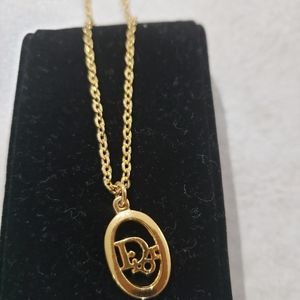 Vintage Christian Dior Gold CD Necklace